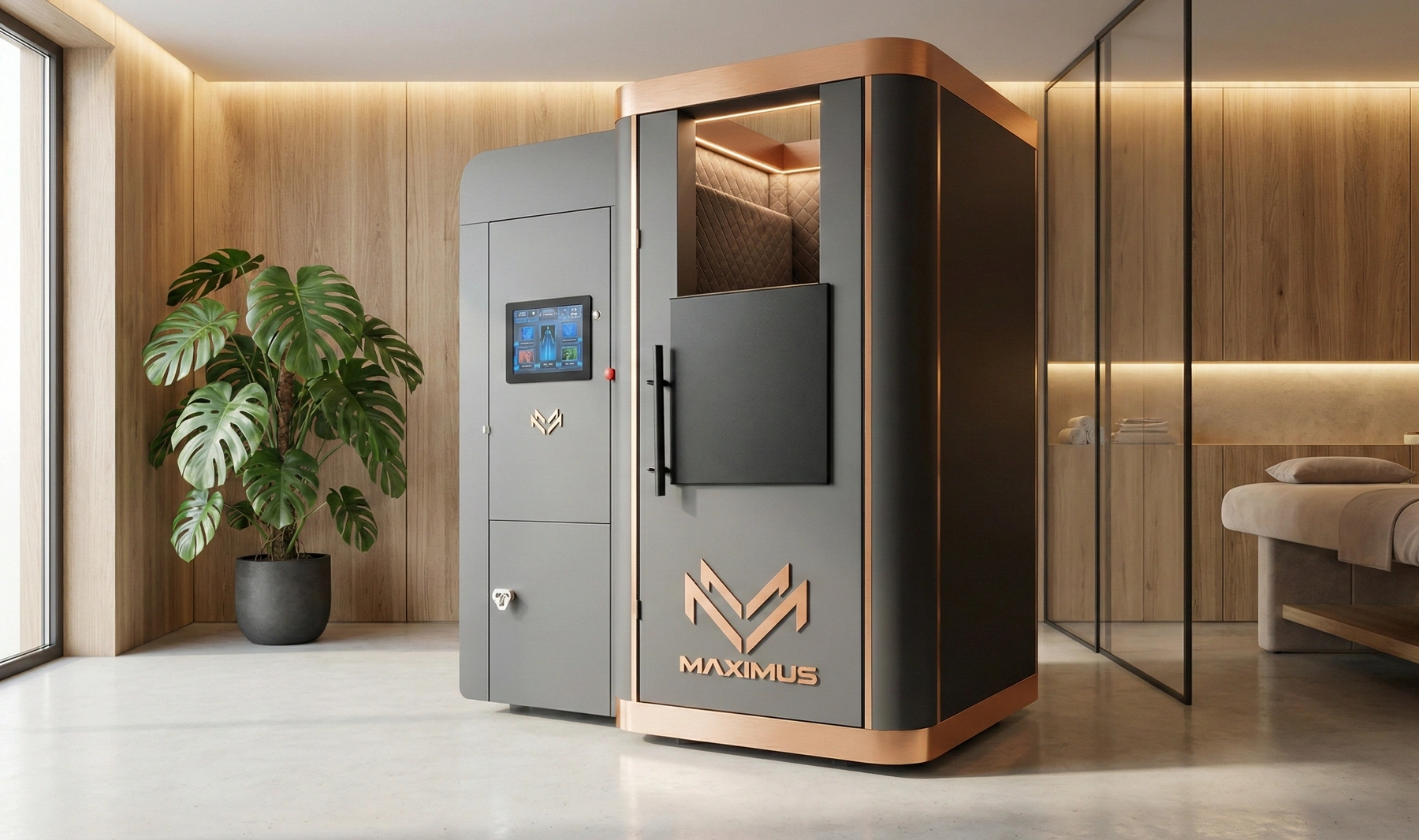 Nowoczesny design jednoosobowej kriokomory firmy Maximus